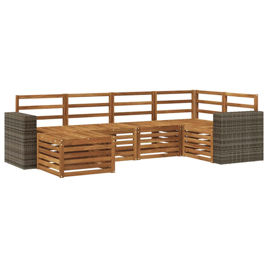 vidaXL Outdoor Sofa Set 6 pcs Natural Polyester