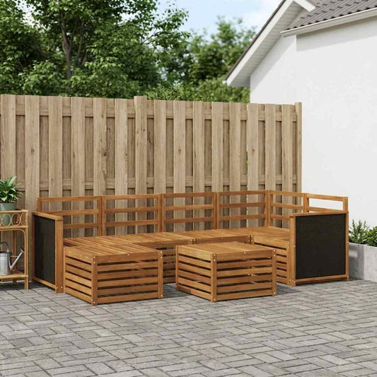vidaXL Outdoor Sofa Set 6 pcs Natural Solid Acacia Wood