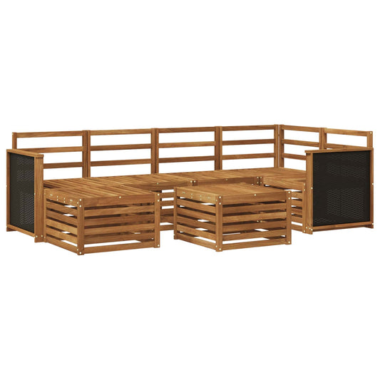 vidaXL Outdoor Sofa Set 6 pcs Natural Solid Acacia Wood