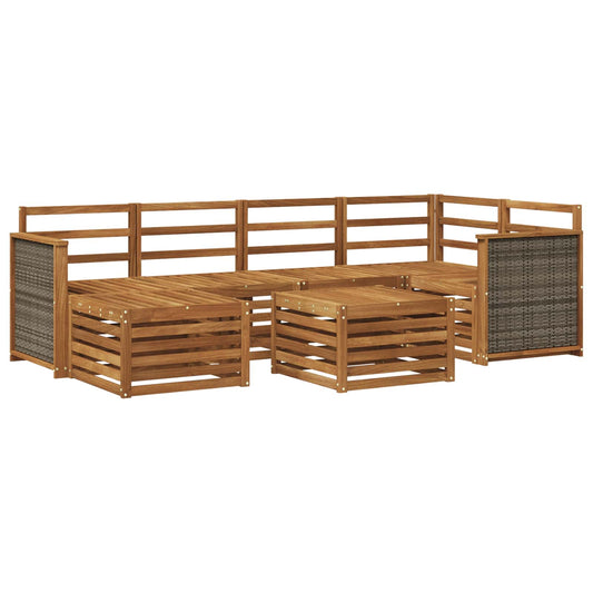 vidaXL Outdoor Sofa Set 6 pcs Natural Solid Acacia Wood