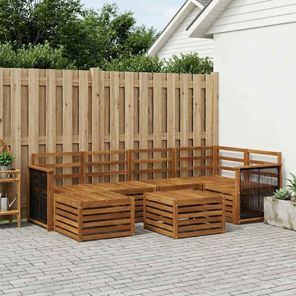 vidaXL Sectional Sofa Set 6 pcs Natural Solid Acacia Wood