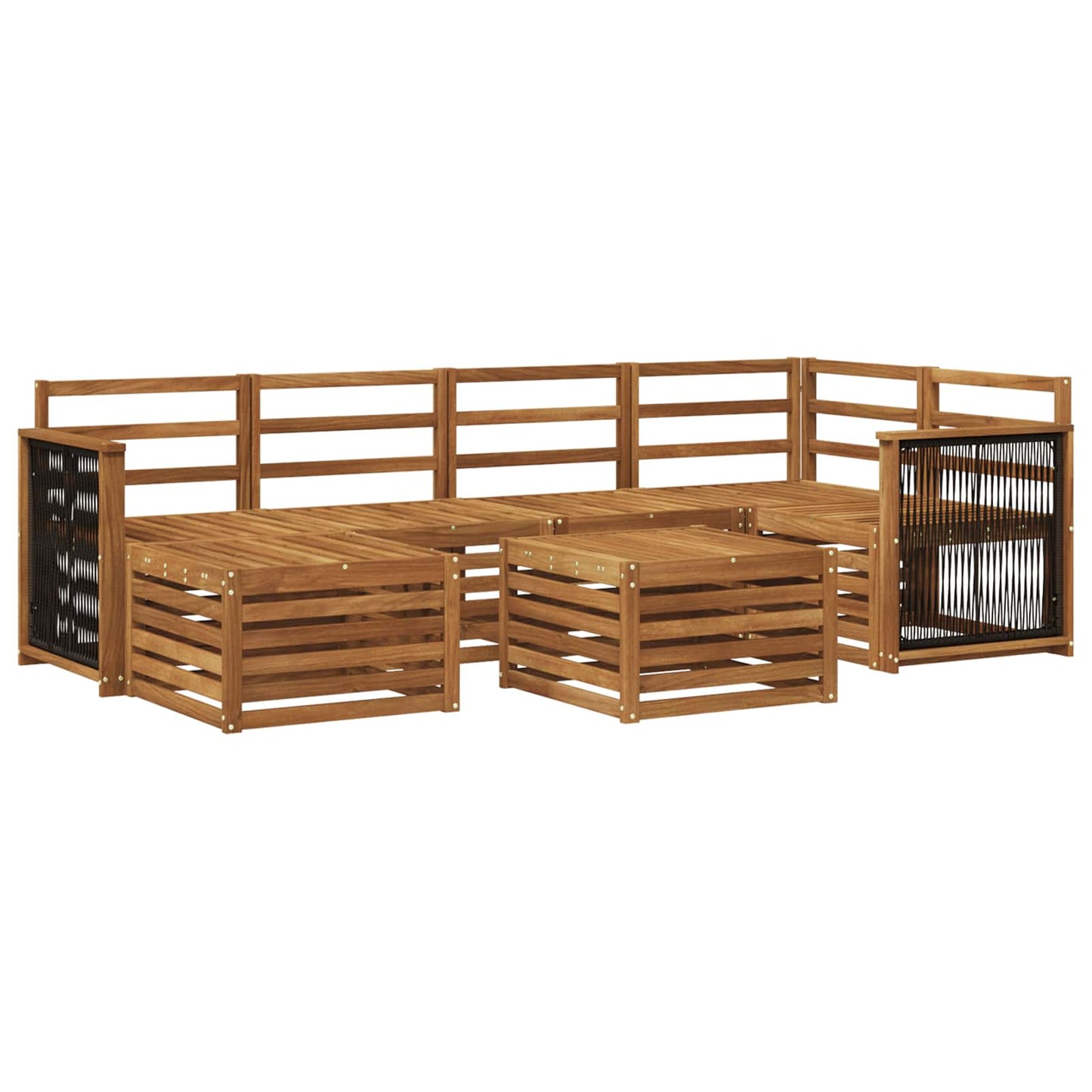 vidaXL Outdoor Sofa Set 6 pcs Natural Solid Acacia Wood