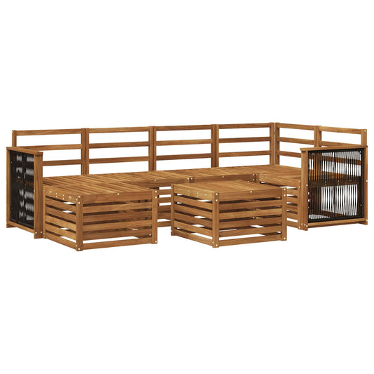 vidaXL Outdoor Sofa Set 6 pcs Natural Solid Acacia Wood