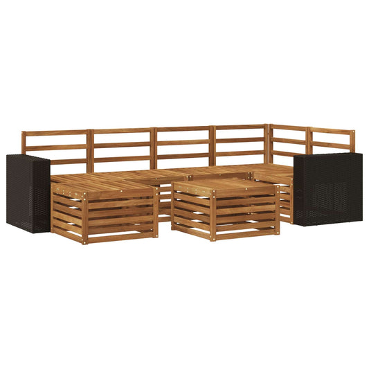 vidaXL Outdoor Sofa Set 7 pcs Natural Polyester