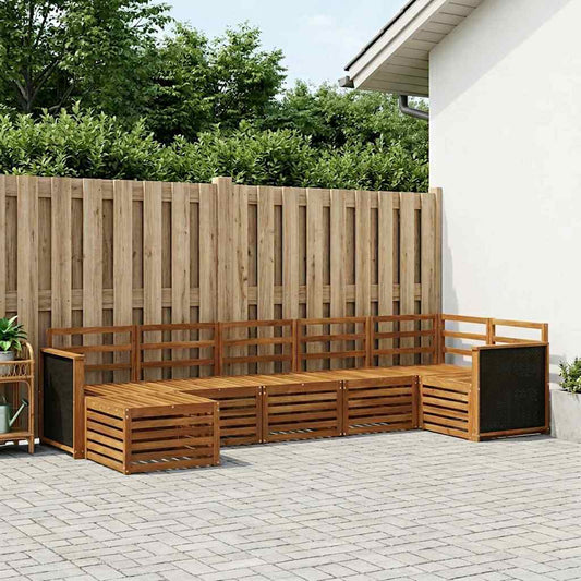 vidaXL Outdoor Sofa Set 6 pcs Natural Solid Acacia Wood