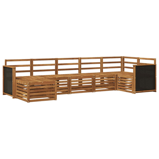vidaXL Outdoor Sofa Set 6 pcs Natural Solid Acacia Wood