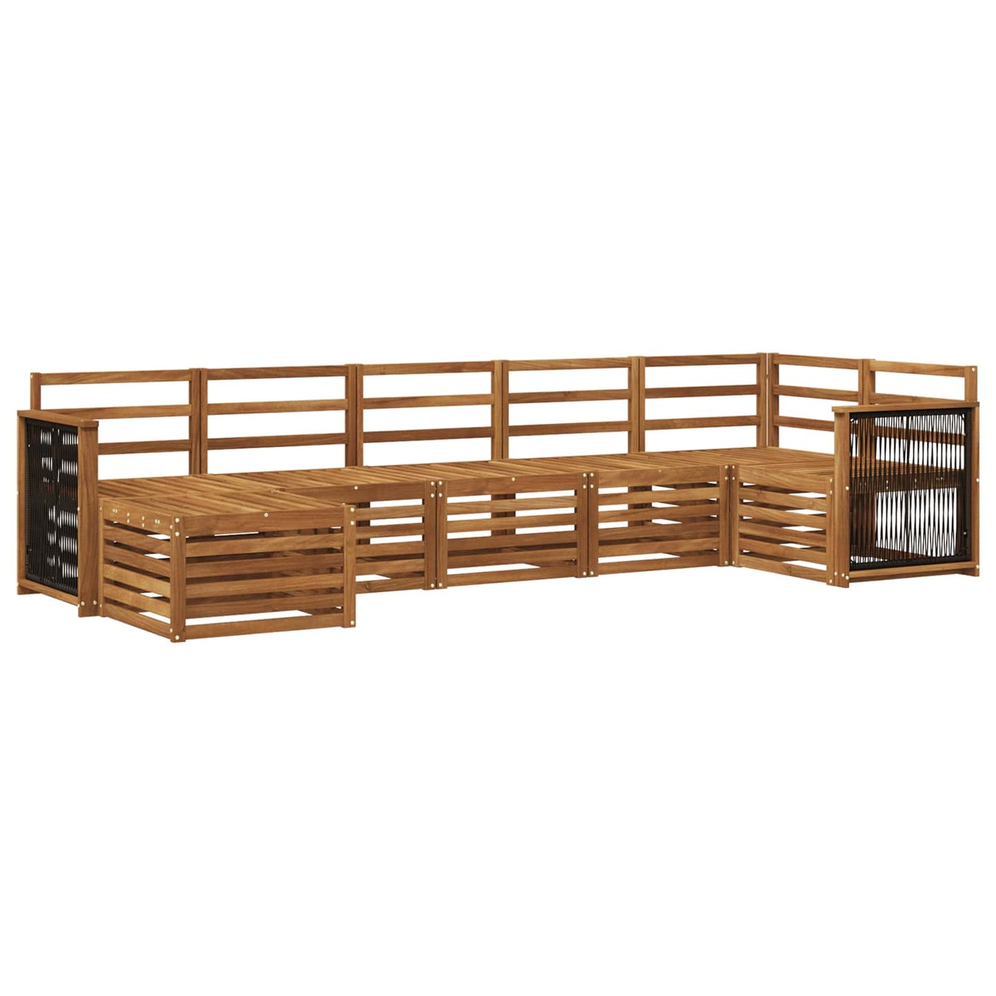 vidaXL Outdoor Sofa Set 6 pcs Natural Solid Acacia Wood