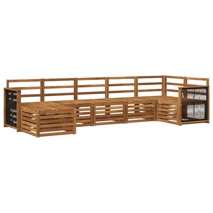 vidaXL Outdoor Sofa Set 6 pcs Natural Solid Acacia Wood