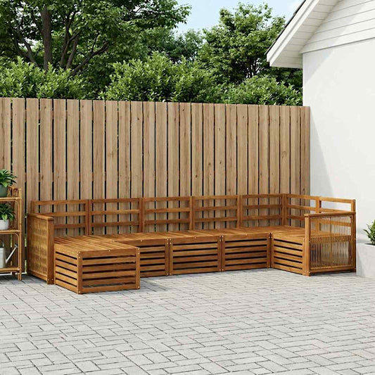 vidaXL Outdoor Sofa Set 6 pcs Natural Solid Acacia Wood