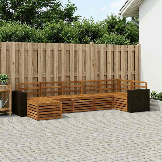 vidaXL Outdoor Sofa Set 7 pcs Natural
