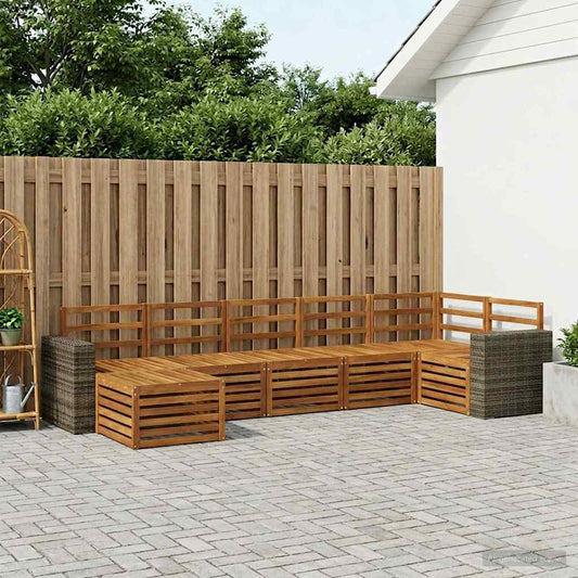 vidaXL Outdoor Sofa Set 7 pcs Natural