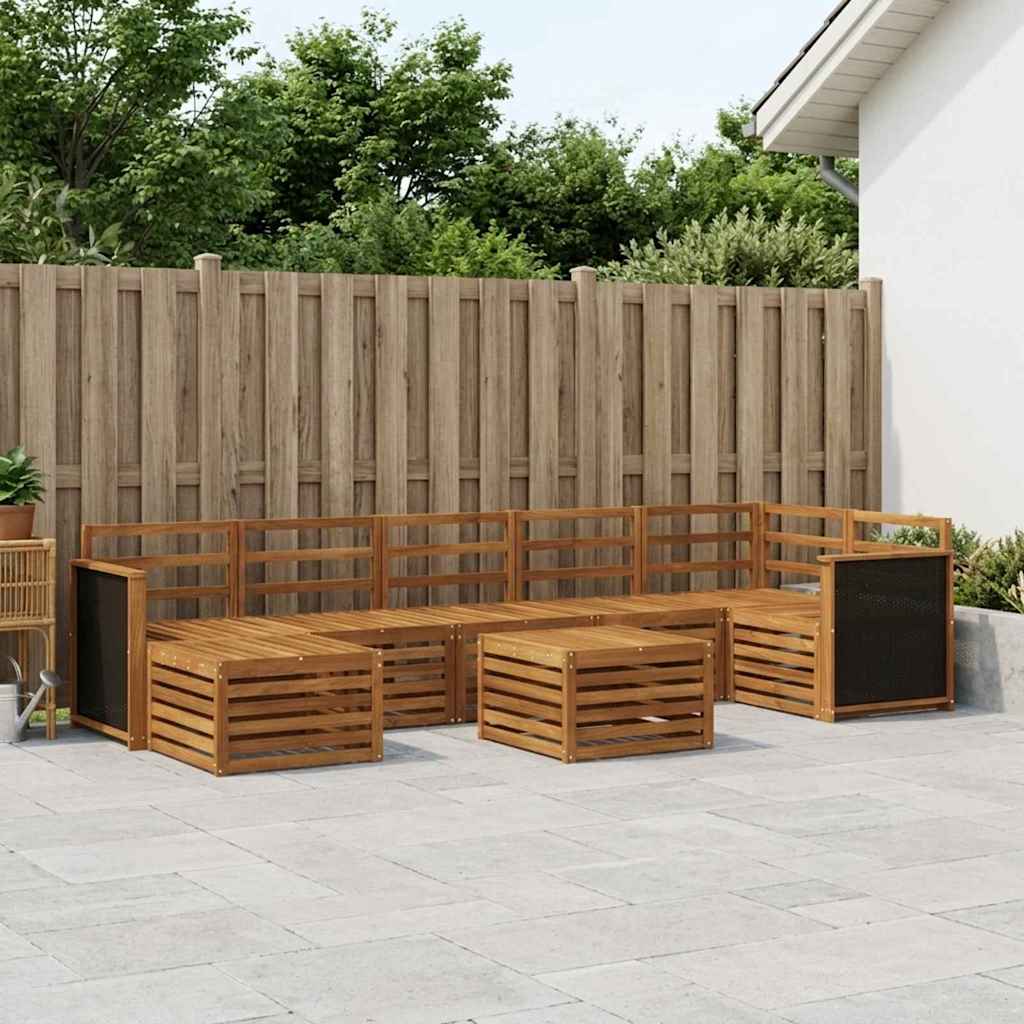 vidaXL Outdoor Sofa Set 7 pcs Natural Solid Acacia Wood
