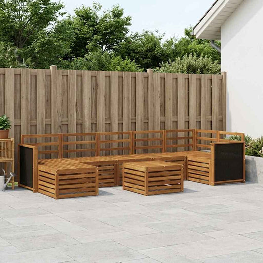 vidaXL Outdoor Sofa Set 7 pcs Natural Solid Acacia Wood