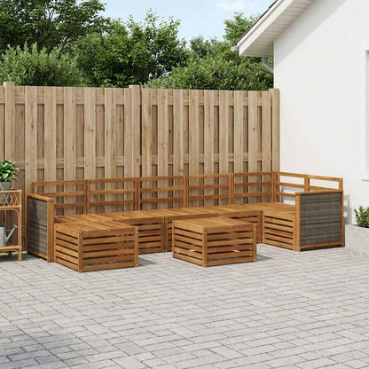 vidaXL Outdoor Sofa Set 7 pcs Natural Solid Acacia Wood