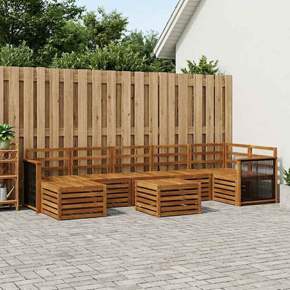 vidaXL Outdoor Sofa Set 7 pcs Natural Solid Acacia Wood