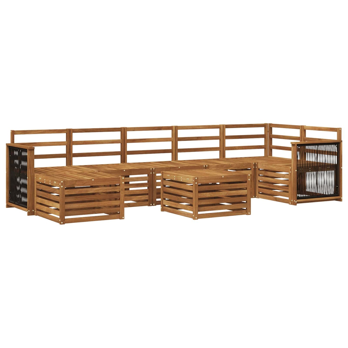 vidaXL Outdoor Sofa Set 7 pcs Natural Solid Acacia Wood