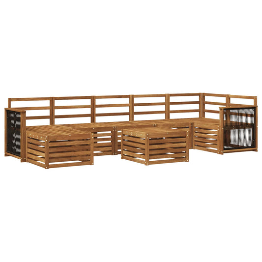 vidaXL Outdoor Sofa Set 7 pcs Natural Solid Acacia Wood