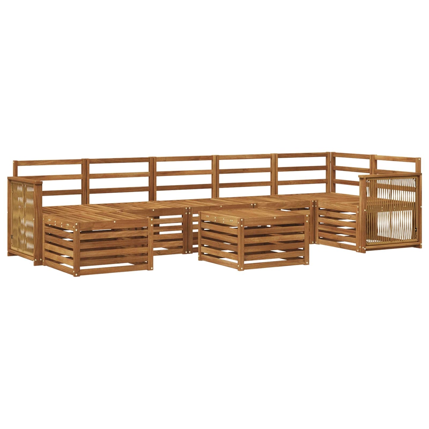 vidaXL Outdoor Sofa Set 7 pcs Natural Solid Acacia Wood