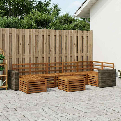 vidaXL Outdoor Sofa Set 8 pcs Natural Solid Acacia Wood