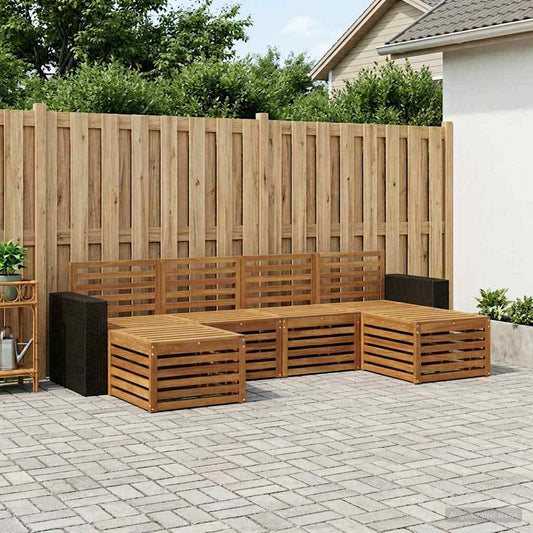 vidaXL Outdoor Sofa Set 6 pcs Natural