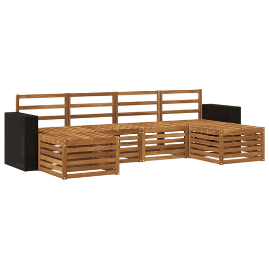 vidaXL Outdoor Sofa Set 6 pcs Natural