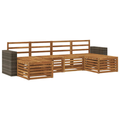 vidaXL Sofa Sets 6 pcs Natural Solid Acacia Wood