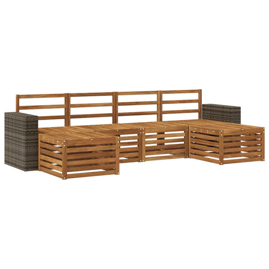 vidaXL Outdoor Sofa Set 6 pcs Natural