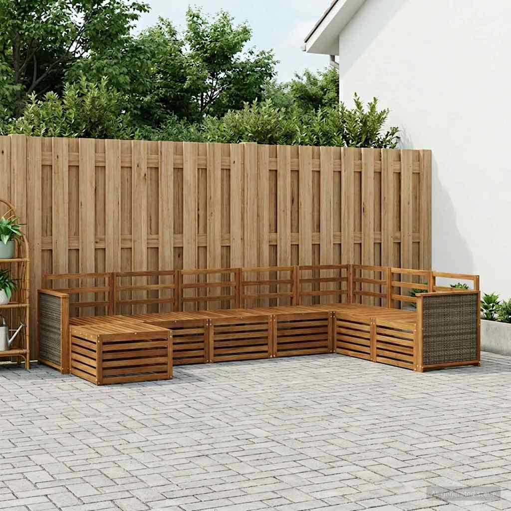 vidaXL Outdoor Sofa Set 6 pcs Natural Solid Acacia Wood