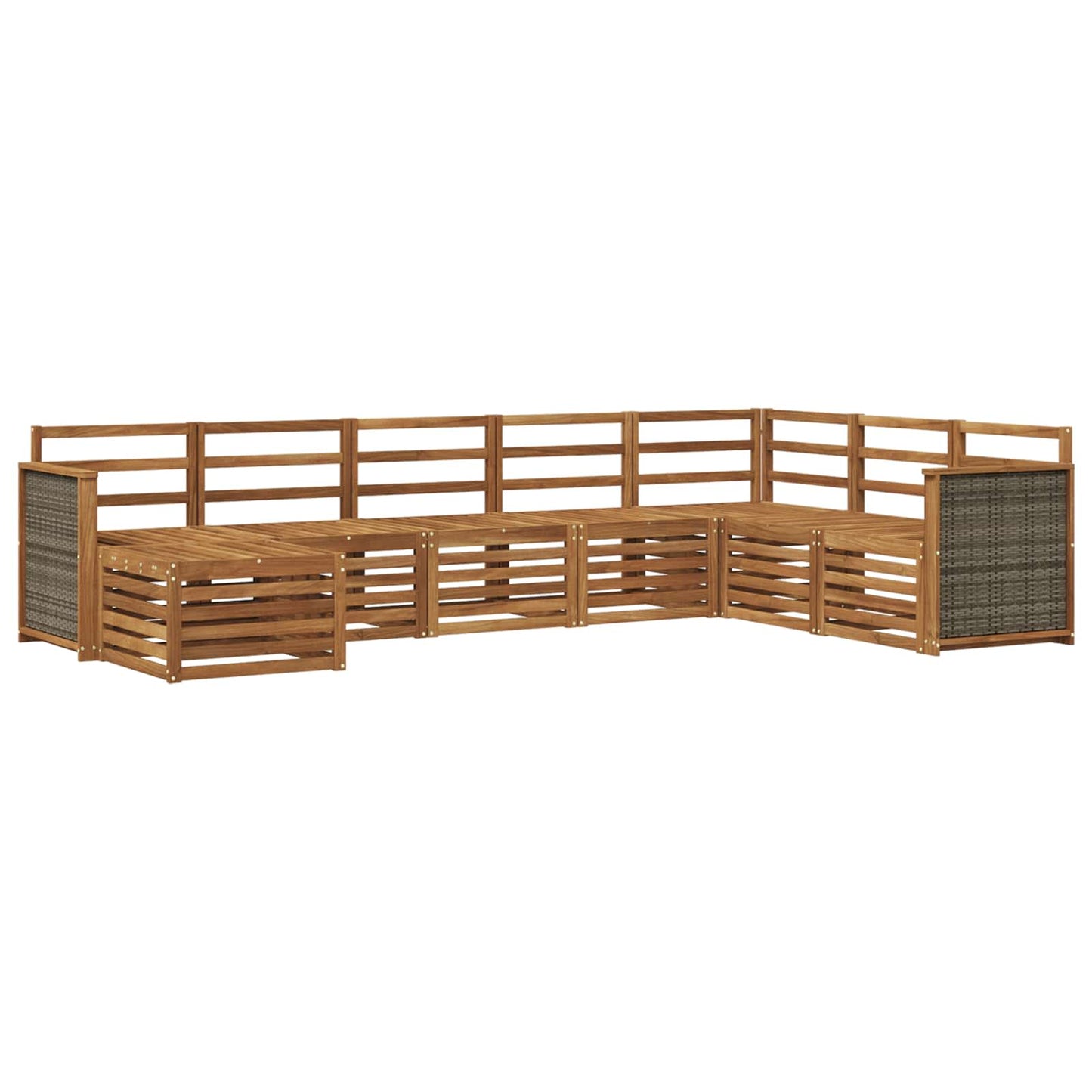 vidaXL Outdoor Sofa Set 6 pcs Natural Solid Acacia Wood