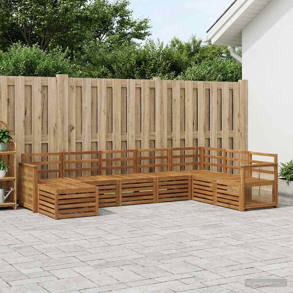 vidaXL Outdoor Sofa Set 6 pcs Natural Solid Acacia Wood