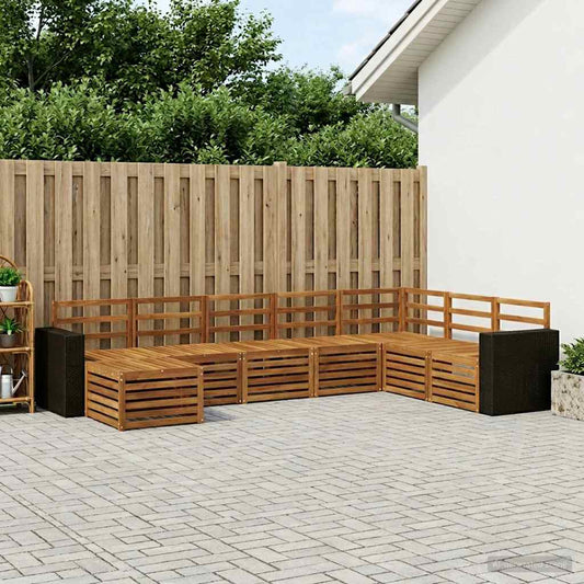 vidaXL Outdoor Sofa Set 8 pcs Natural Solid Acacia Wood