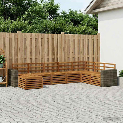 vidaXL Outdoor Sofa Set 8 pcs Natural Solid Acacia Wood