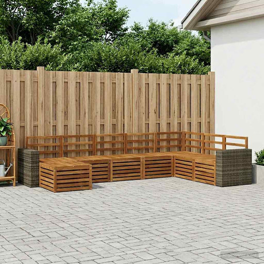 vidaXL Outdoor Sofa Set 8 pcs Natural Solid Acacia Wood