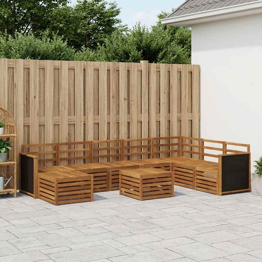 vidaXL Outdoor Sofa Set 7 pcs Natural Solid Acacia Wood