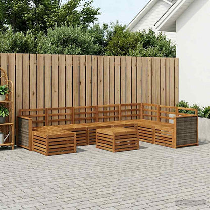vidaXL Outdoor Sofa Set 7 pcs Natural Solid Acacia Wood