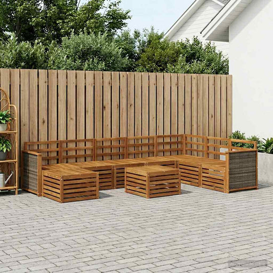 vidaXL Outdoor Sofa Set 7 pcs Natural Solid Acacia Wood