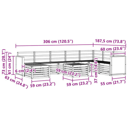 vidaXL Outdoor Sofa Set 7 pcs Natural Solid Acacia Wood