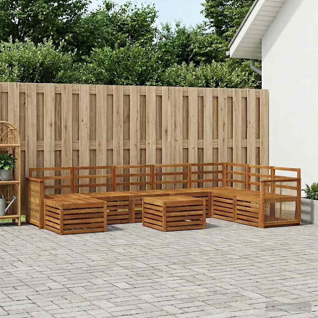 vidaXL Outdoor Sofa Set 7 pcs Natural Solid Acacia Wood