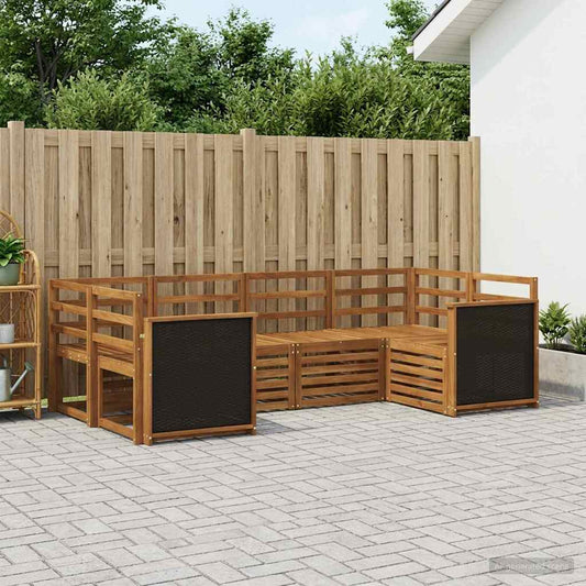 vidaXL Outdoor Sofa Set 5 pcs Natural Solid Acacia Wood