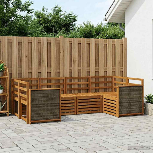 vidaXL Outdoor Sofa Set 5 pcs Natural Solid Acacia Wood