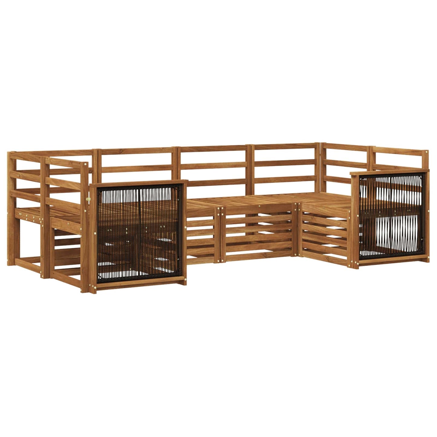 vidaXL Outdoor Sofa Set 5 pcs Natural Solid Acacia Wood