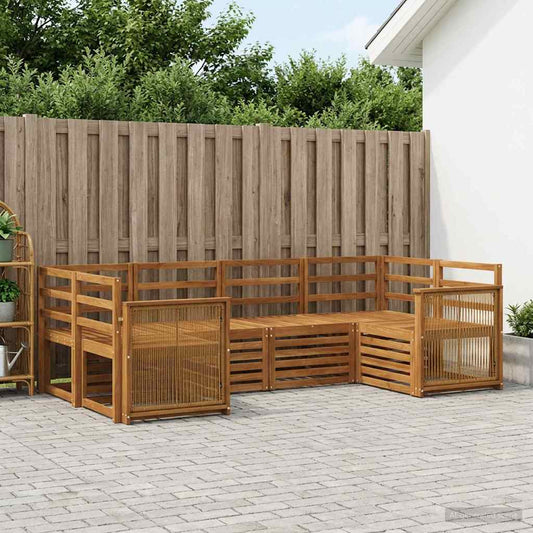 vidaXL Outdoor Sofa Set 5 pcs Natural Solid Acacia Wood