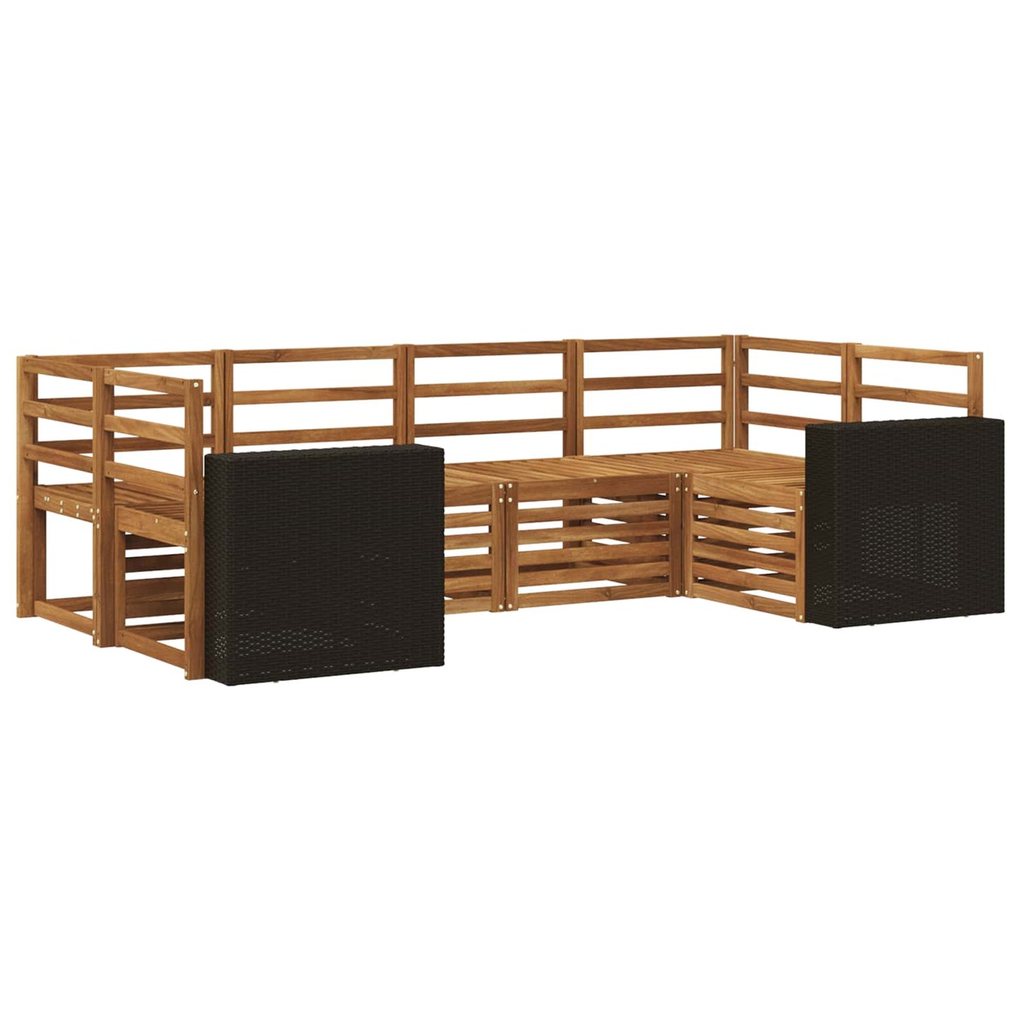 vidaXL Outdoor Sofa Set 6 pcs Natural Solid Acacia Wood