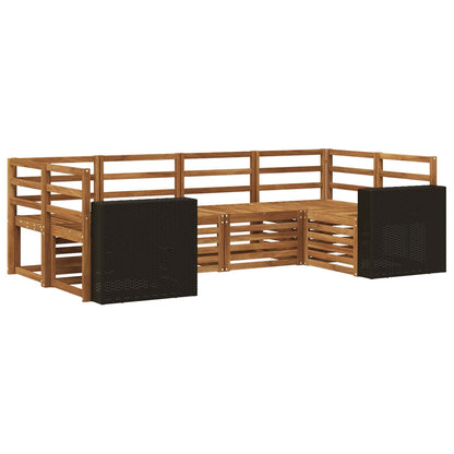 vidaXL Outdoor Sofa Set 6 pcs Natural Solid Acacia Wood