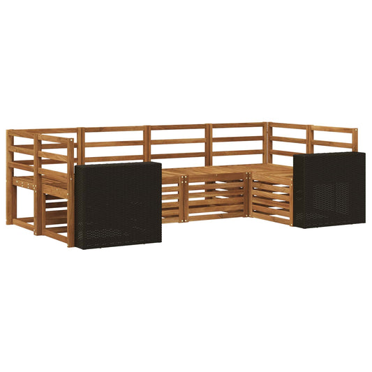 vidaXL Outdoor Sofa Set 6 pcs Natural Solid Acacia Wood