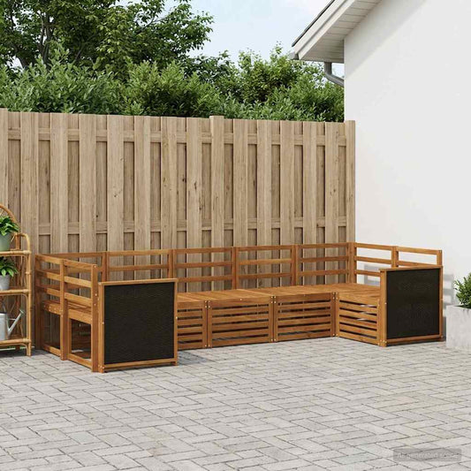 vidaXL Outdoor Sofa Set 6 pcs Natural Solid Acacia Wood