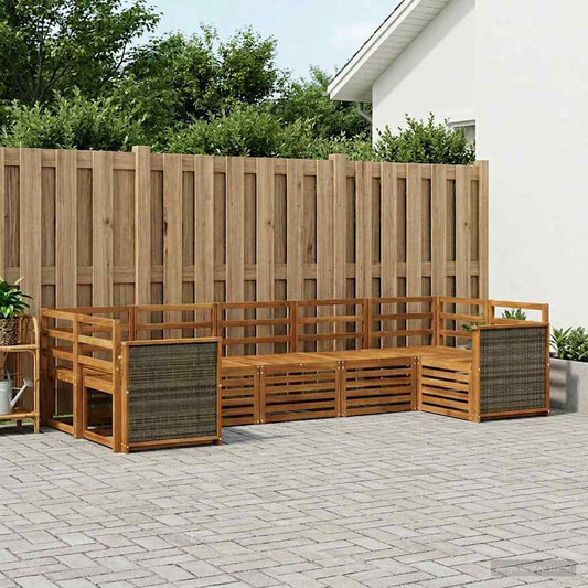 vidaXL Outdoor Sofa Set 6 pcs Natural Solid Acacia Wood