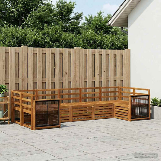 vidaXL Outdoor Sofa Set 6 pcs Natural Solid Acacia Wood