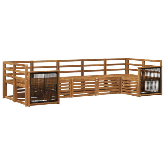 vidaXL Outdoor Sofa Set 6 pcs Natural Solid Acacia Wood