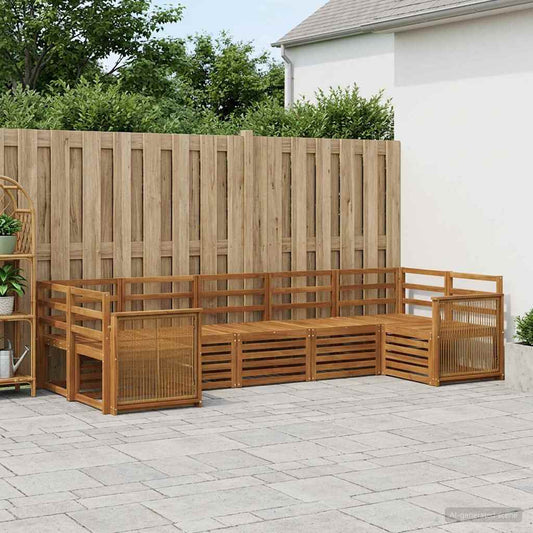 vidaXL Outdoor Sofa Set 6 pcs Natural Solid Acacia Wood